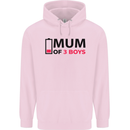 Mum of Three Boys Funny Mother's Day Mens 80% Cotton Hoodie Light Pink