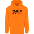 Mum of Three Boys Funny Mother's Day Mens 80% Cotton Hoodie Orange