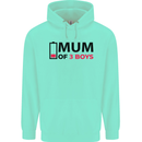 Mum of Three Boys Funny Mother's Day Mens 80% Cotton Hoodie Peppermint