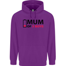 Mum of Three Boys Funny Mother's Day Mens 80% Cotton Hoodie Purple
