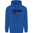Mum of Three Boys Funny Mother's Day Mens 80% Cotton Hoodie Royal Blue