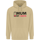 Mum of Three Boys Funny Mother's Day Mens 80% Cotton Hoodie Sand