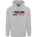 Mum of Three Boys Funny Mother's Day Mens 80% Cotton Hoodie Sports Grey