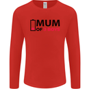 Mum of Three Boys Funny Mother's Day Mens Long Sleeve T-Shirt Red