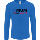 Mum of Three Boys Funny Mother's Day Mens Long Sleeve T-Shirt Royal Blue