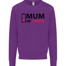 Mum of Three Boys Funny Mother's Day Mens Sweatshirt Jumper Purple