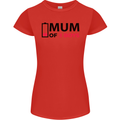 Mum of Three Boys Funny Mother's Day Womens Petite Cut T-Shirt Red