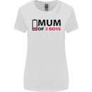 Mum of Three Boys Funny Mother's Day Womens Wider Cut T-Shirt White