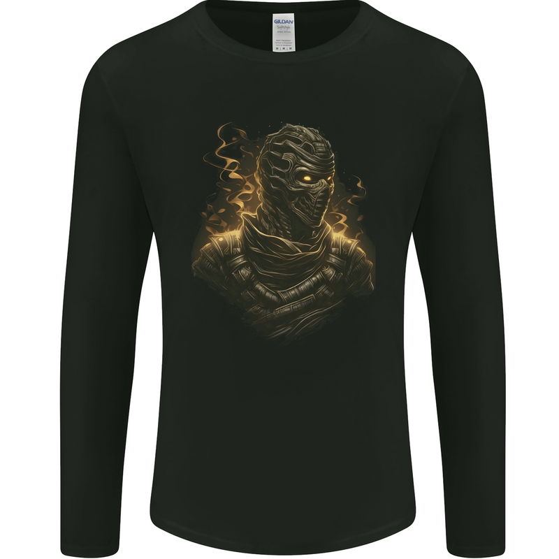 Mummy From Hell Demon Skull SCI-FI Mens Long Sleeve T-Shirt Black