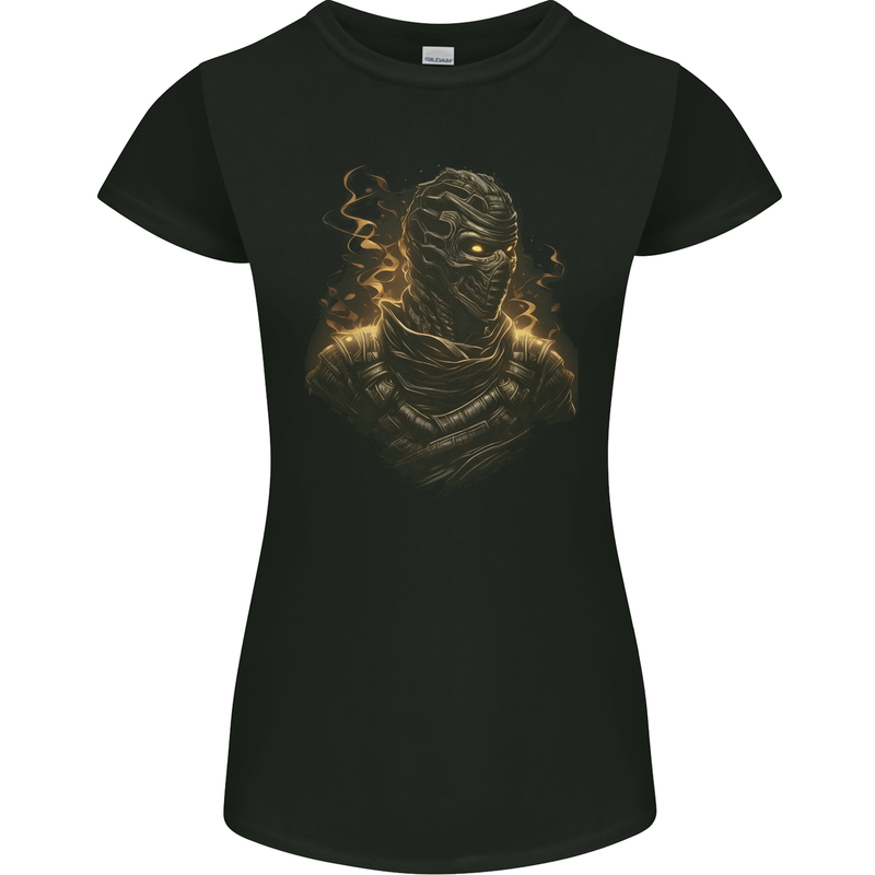 Mummy From Hell Demon Skull SCI-FI Womens Petite Cut T-Shirt Black