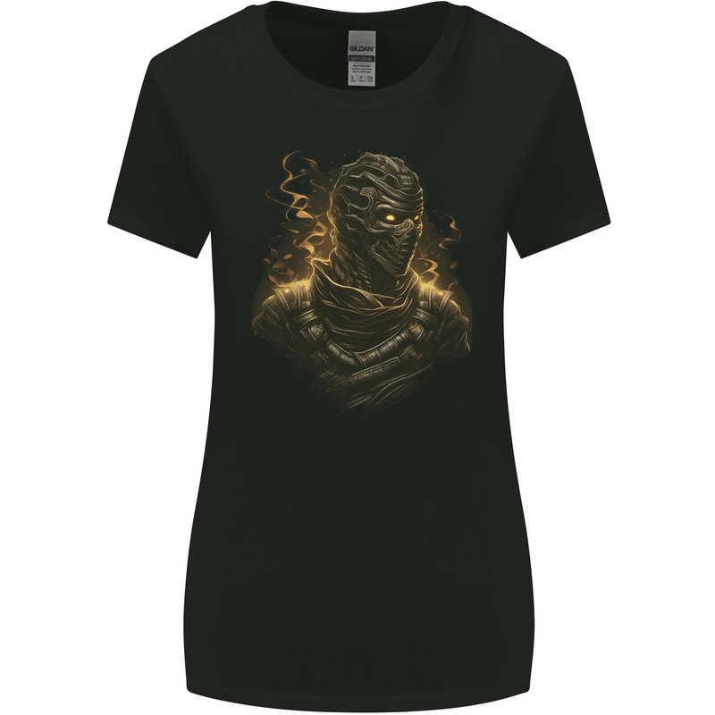 Mummy From Hell Demon Skull SCI-FI Womens Wider Cut T-Shirt Black