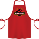 Mummysaurus Funny Mother's Day Mummy Cotton Apron 100% Organic Red