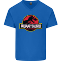 Mummysaurus Funny Mother's Day Mummy Mens V-Neck Cotton T-Shirt Royal Blue