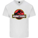 Mummysaurus Funny Mother's Day Mummy Mens V-Neck Cotton T-Shirt White