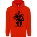 Muscle Man Gym Training Top Bodybuilding Childrens Kids Hoodie Bright Red