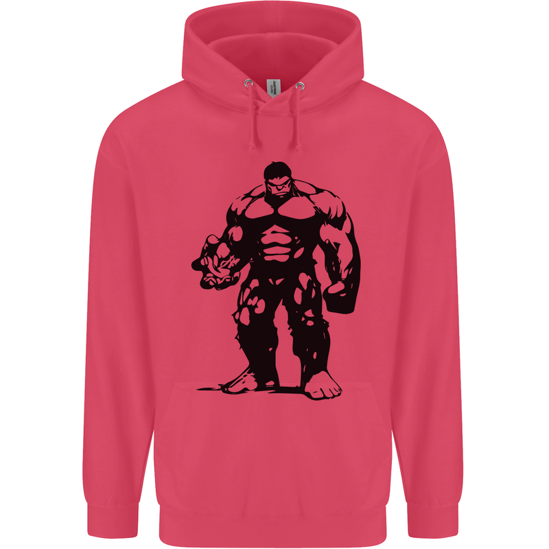 Muscle Man Gym Training Top Bodybuilding Childrens Kids Hoodie Heliconia