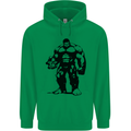 Muscle Man Gym Training Top Bodybuilding Childrens Kids Hoodie Irish Green