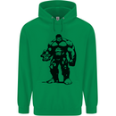 Muscle Man Gym Training Top Bodybuilding Childrens Kids Hoodie Irish Green