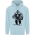 Muscle Man Gym Training Top Bodybuilding Childrens Kids Hoodie Light Blue