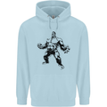 Muscle Man Gym Training Top Bodybuilding Childrens Kids Hoodie Light Blue