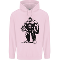 Muscle Man Gym Training Top Bodybuilding Childrens Kids Hoodie Light Pink