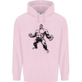 Muscle Man Gym Training Top Bodybuilding Childrens Kids Hoodie Light Pink