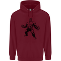 Muscle Man Gym Training Top Bodybuilding Childrens Kids Hoodie Maroon