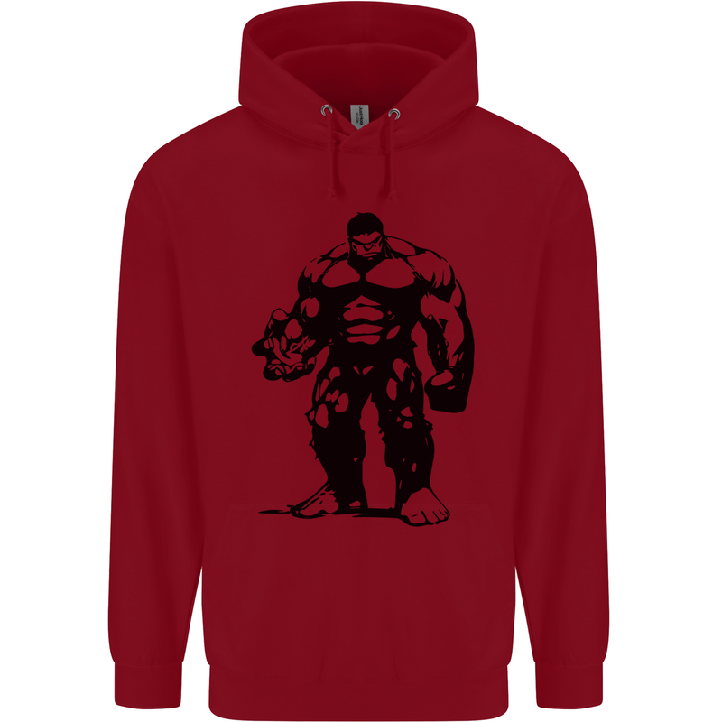 Muscle Man Gym Training Top Bodybuilding Childrens Kids Hoodie Red