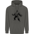 Muscle Man Gym Training Top Bodybuilding Childrens Kids Hoodie Storm Grey