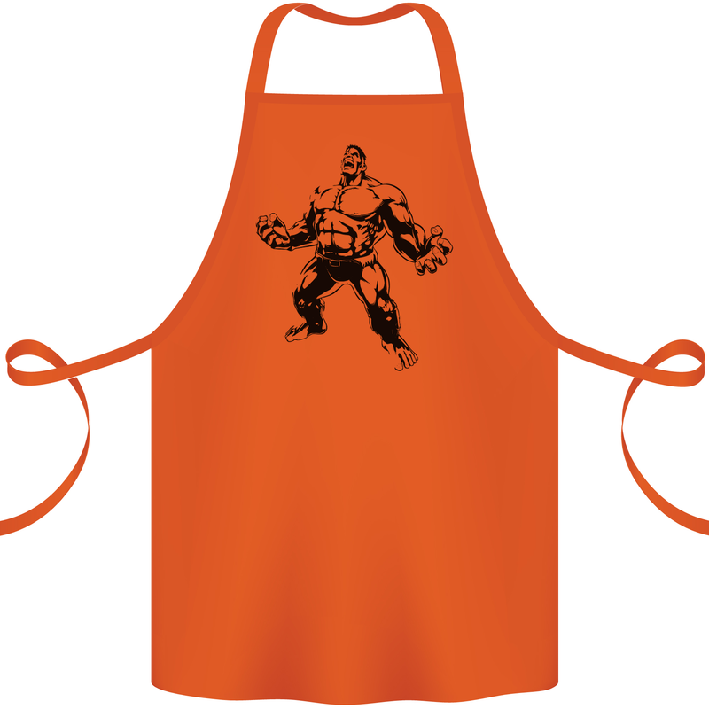 Muscle Man Gym Training Top Bodybuilding Cotton Apron 100% Organic Orange