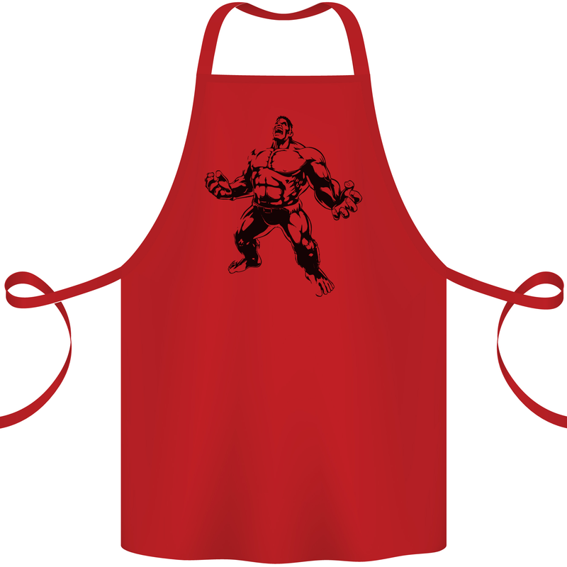 Muscle Man Gym Training Top Bodybuilding Cotton Apron 100% Organic Red