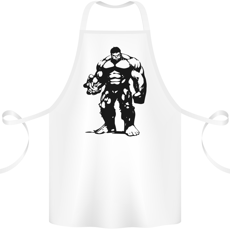 Muscle Man Gym Training Top Bodybuilding Cotton Apron 100% Organic White