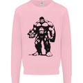 Muscle Man Gym Training Top Bodybuilding Kids Sweatshirt Jumper Light Pink