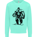 Muscle Man Gym Training Top Bodybuilding Kids Sweatshirt Jumper Peppermint