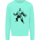 Muscle Man Gym Training Top Bodybuilding Kids Sweatshirt Jumper Peppermint