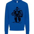 Muscle Man Gym Training Top Bodybuilding Kids Sweatshirt Jumper Royal Blue