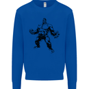 Muscle Man Gym Training Top Bodybuilding Kids Sweatshirt Jumper Royal Blue
