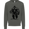 Muscle Man Gym Training Top Bodybuilding Kids Sweatshirt Jumper Storm Grey