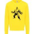 Muscle Man Gym Training Top Bodybuilding Kids Sweatshirt Jumper Yellow