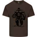 Muscle Man Gym Training Top Bodybuilding Kids T-Shirt Childrens Chocolate