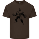 Muscle Man Gym Training Top Bodybuilding Kids T-Shirt Childrens Chocolate