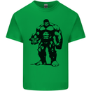 Muscle Man Gym Training Top Bodybuilding Kids T-Shirt Childrens Irish Green