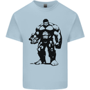 Muscle Man Gym Training Top Bodybuilding Kids T-Shirt Childrens Light Blue