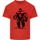 Muscle Man Gym Training Top Bodybuilding Kids T-Shirt Childrens Red