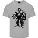 Muscle Man Gym Training Top Bodybuilding Kids T-Shirt Childrens Sports Grey