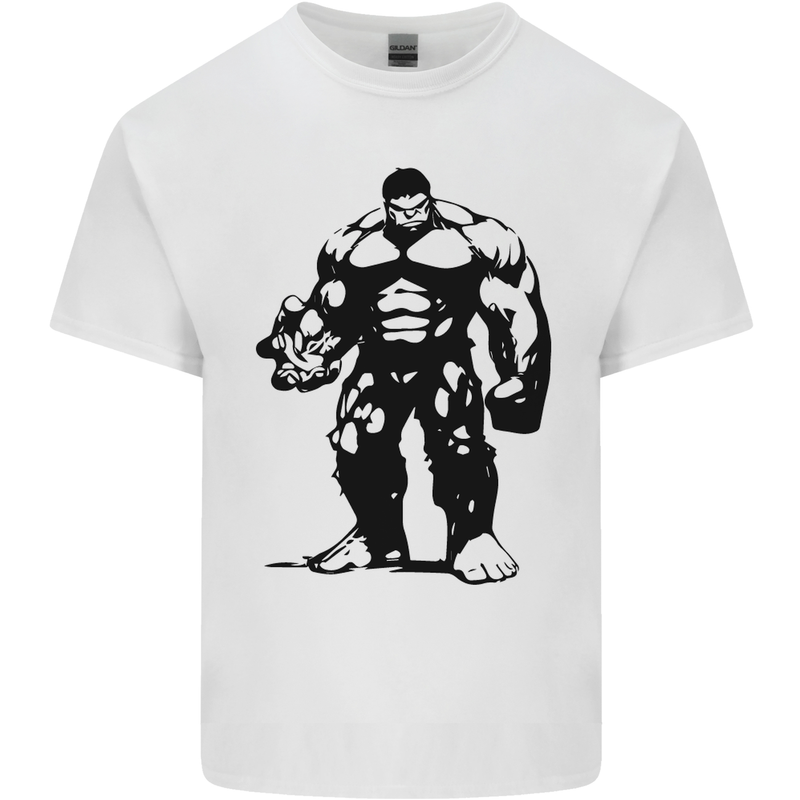 Muscle Man Gym Training Top Bodybuilding Kids T-Shirt Childrens White