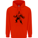 Muscle Man Gym Training Top Bodybuilding Mens 80% Cotton Hoodie Bright Red
