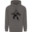Muscle Man Gym Training Top Bodybuilding Mens 80% Cotton Hoodie Charcoal