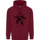 Muscle Man Gym Training Top Bodybuilding Mens 80% Cotton Hoodie Maroon