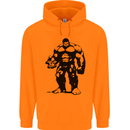 Muscle Man Gym Training Top Bodybuilding Mens 80% Cotton Hoodie Orange